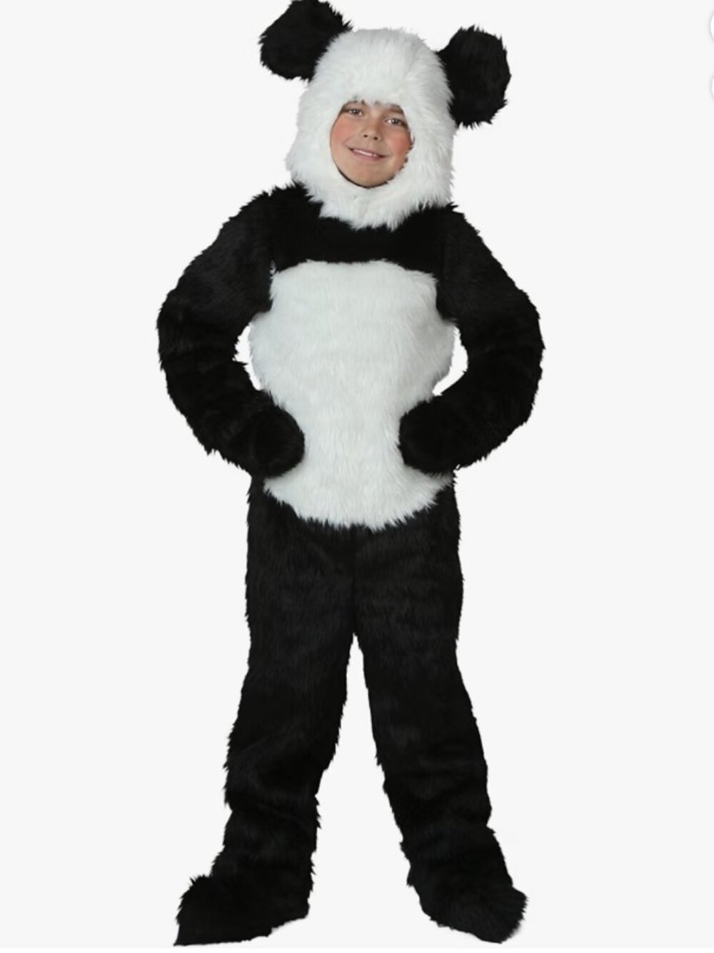 Kids Black & White Panda Bear Halloween Costume